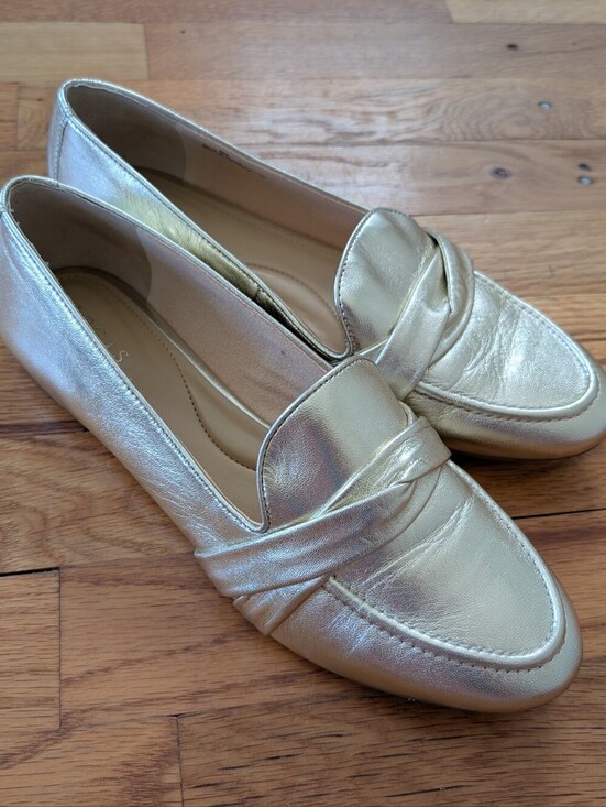 Talbots Shoes - Talbots Metallic Gold Loafers